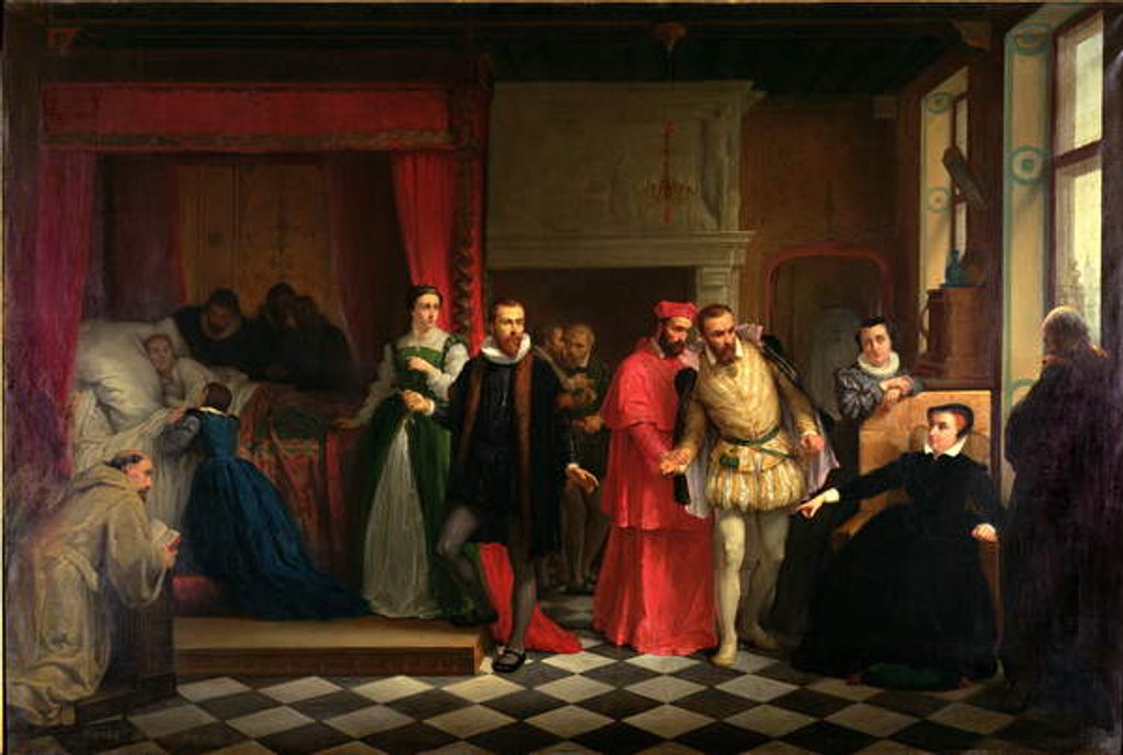 Detail of King Francis II on his Death Bed, 1865 by French School