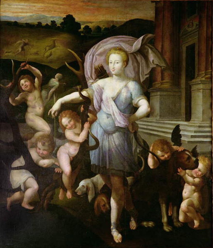 Detail of Allegorical portrait of Diane de Poitiers 1556 by Francesco Primaticcio