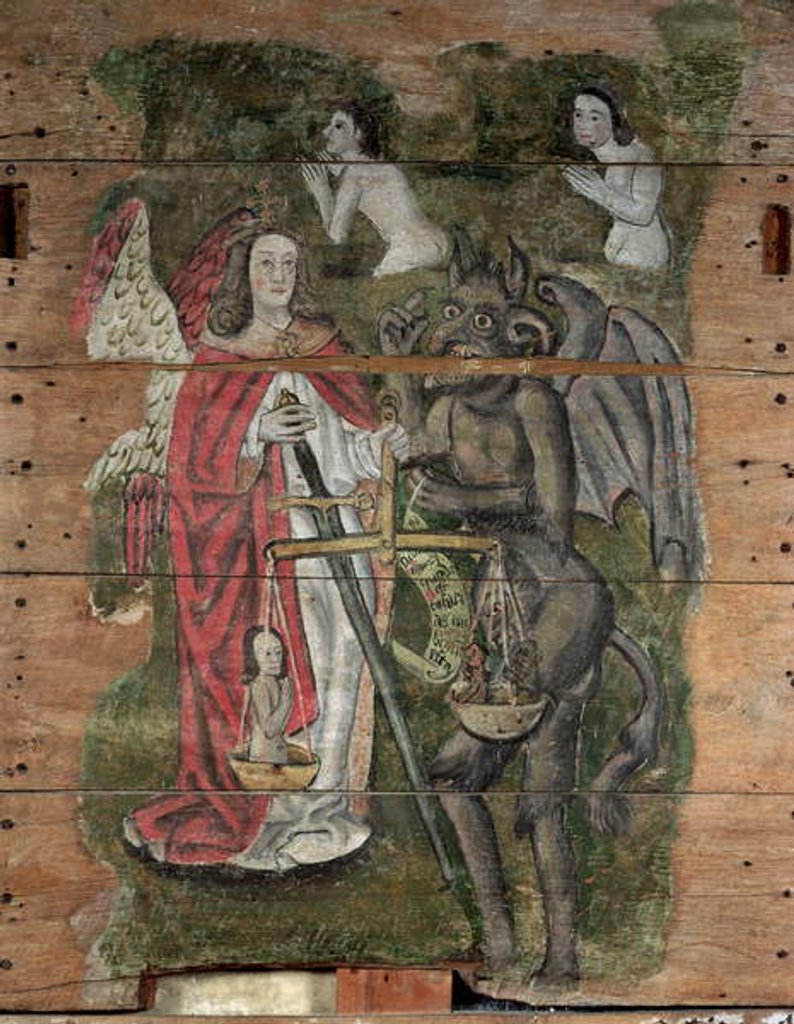 Detail of Saint Michael and the Devil by English School