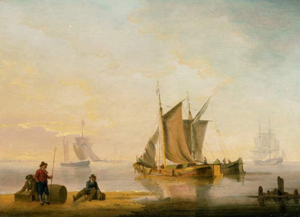Detail of The Harbour at Weymouth, 1805 by John Thomas Serres