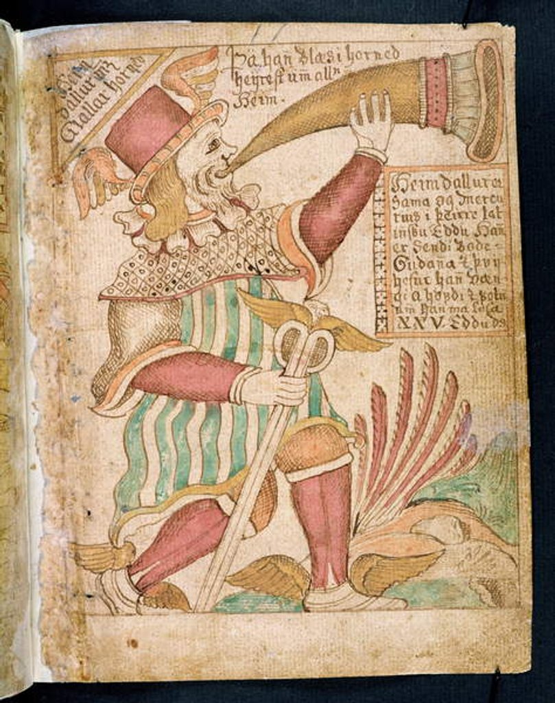 Detail of Heimdal Blowing his Horn before Ragnarok by Icelandic School