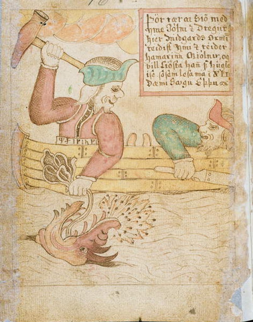 Detail of Thor Catching the Midgard Serpent by Icelandic School