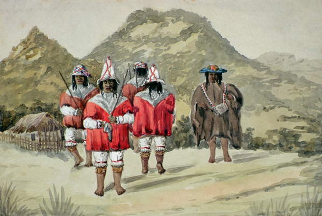 Detail of Indios dansantes, c.1875 by Alfred Gustin
