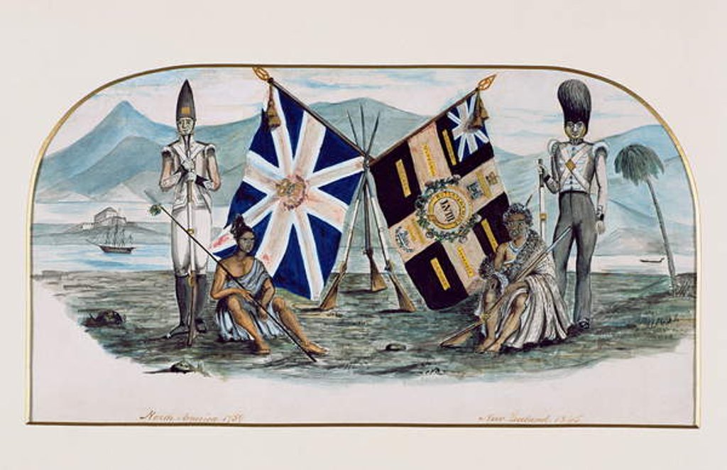 Detail of Rutlandshire Regiment, North America 1759, New Zealand 1845, c.1850 by English School