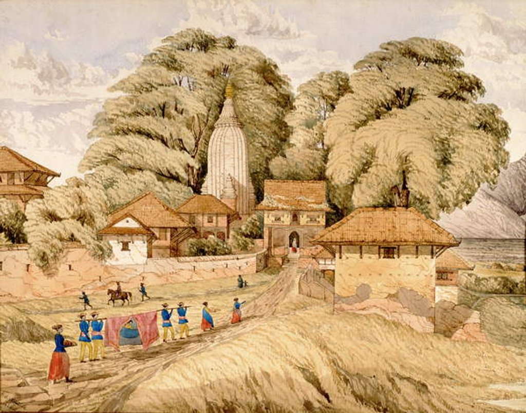 Detail of Narain - Hitthee, near Kathmandoo, Nepal by Dr. Henry Ambrose Oldfield