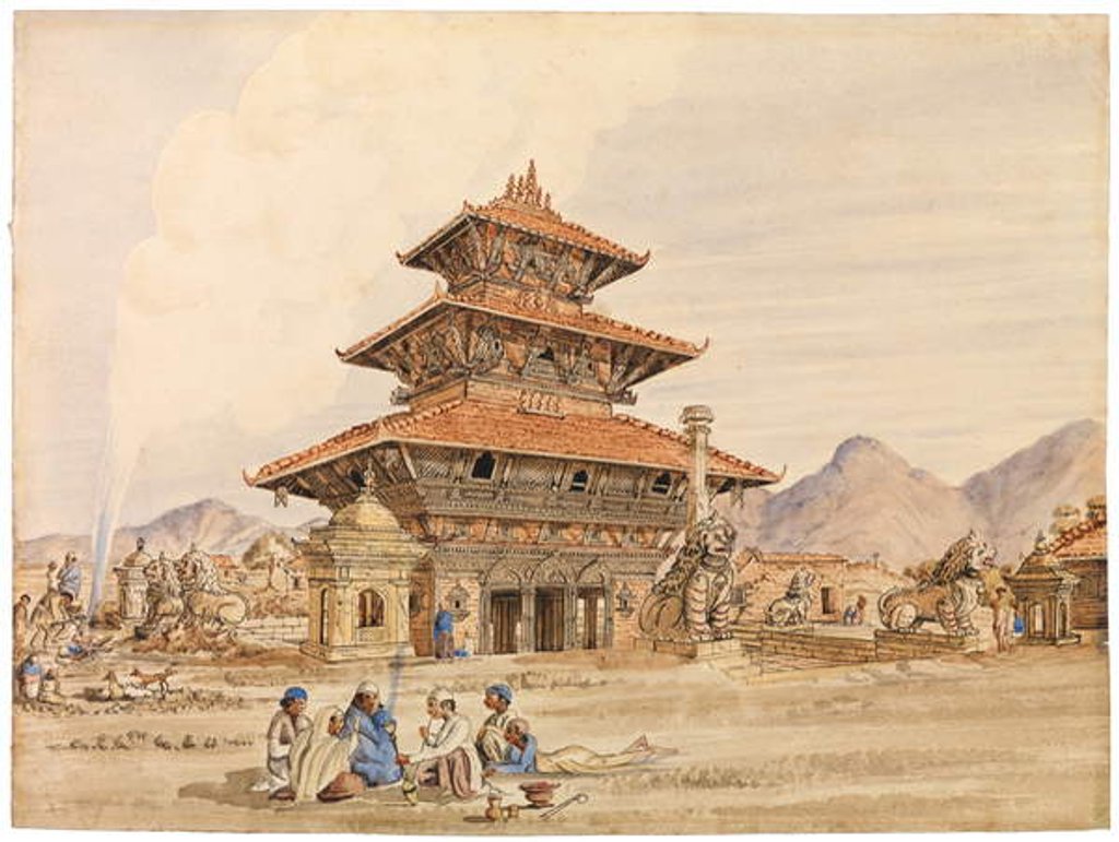 Detail of Temple of Devi, Patan, Nepal, 1850s by Dr. Henry Ambrose Oldfield