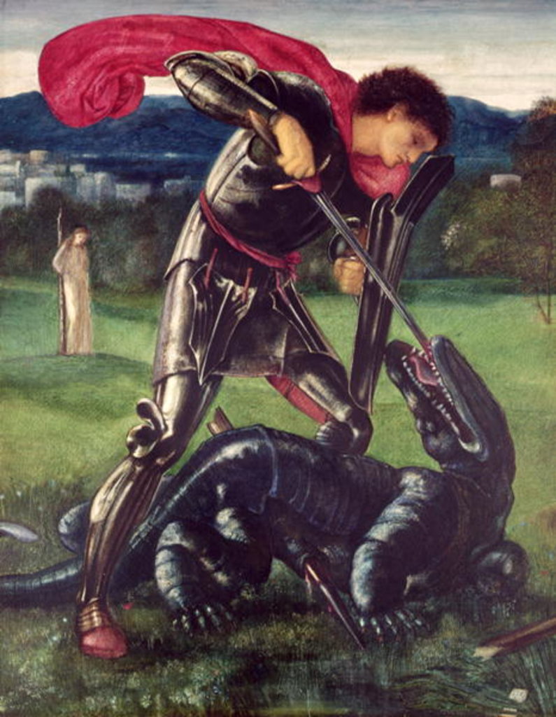 Detail of St. George and the Dragon, 1868 by Edward Coley Burne-Jones