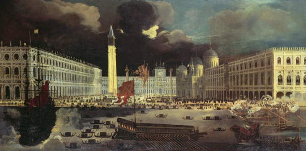 Detail of An Imaginary View of San Marco from the Bacino on Ascension Day by Francois de Nome