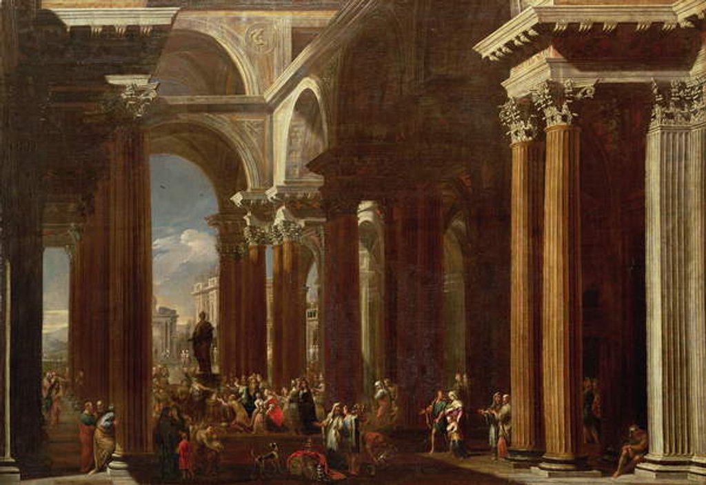 Detail of An Architectural Capriccio with a Roman Sacrifice by V. & Gargiulo D. Codazzi