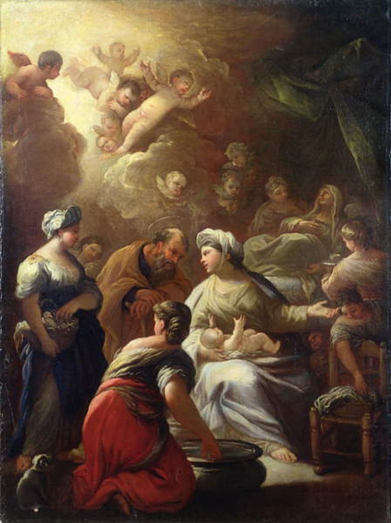 Detail of Nativity by Luca Giordano