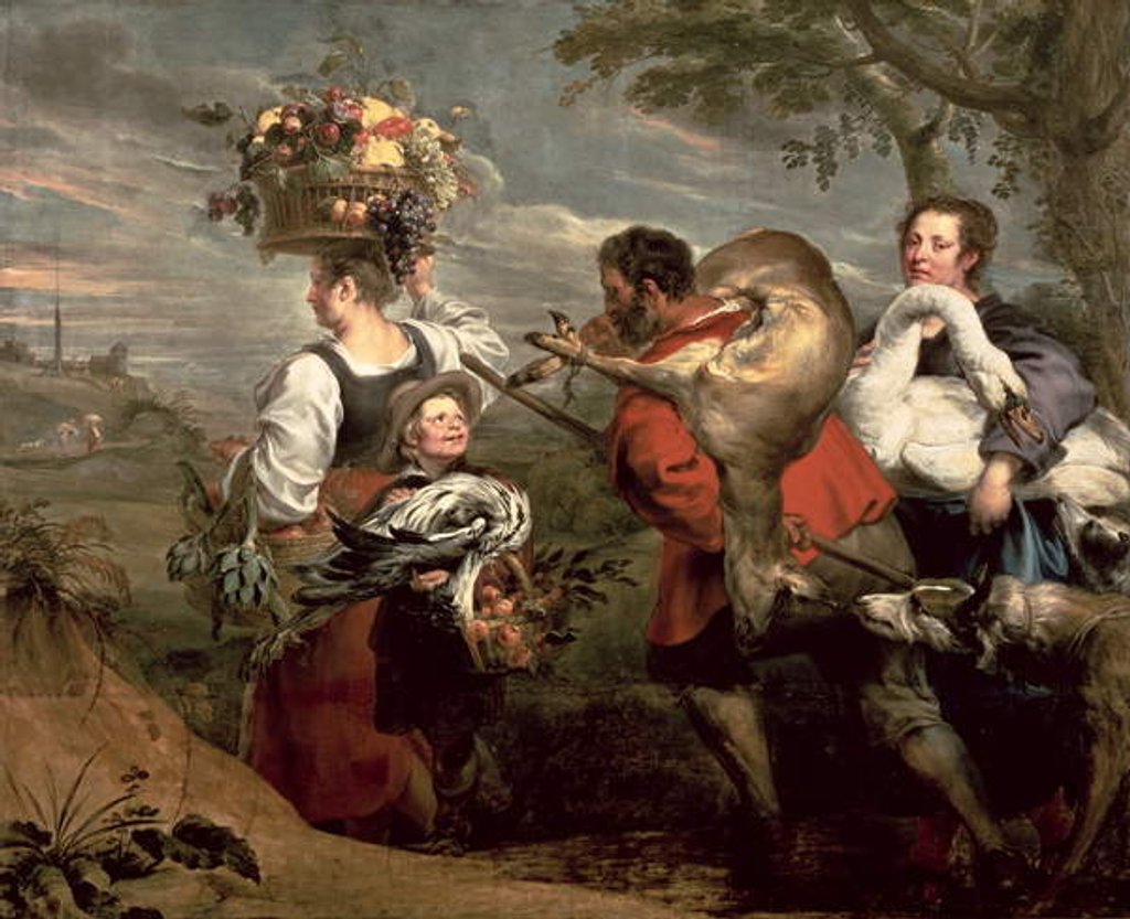 Detail of Peasants Going to Market by Peter Paul and Snyders Frans Rubens