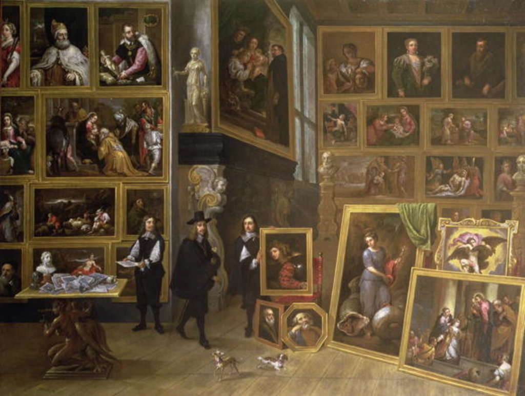Detail of The Picture Gallery of Archduke Leopold Wilhelm by David the Younger Teniers