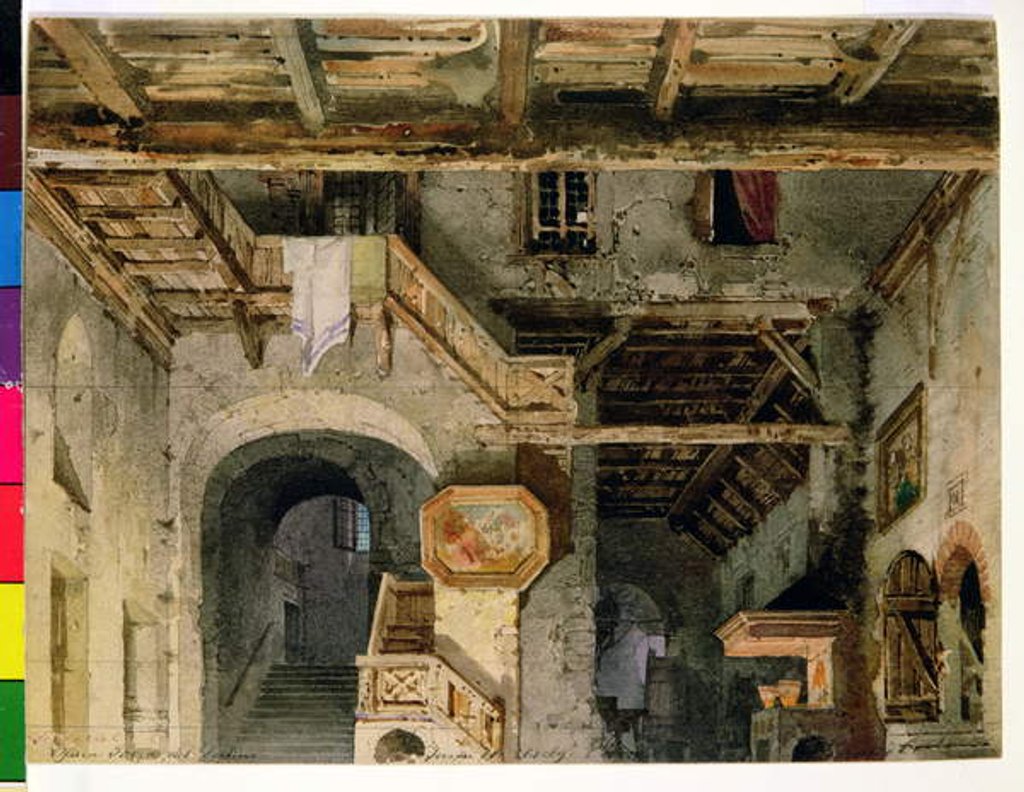 Detail of Set design for 'La Forza del Destino', c.1862 by Carlo Ferrario