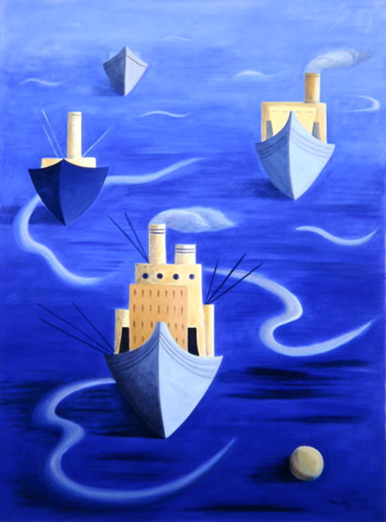 Detail of Boats in Harbour, 1994 by Marie Hugo