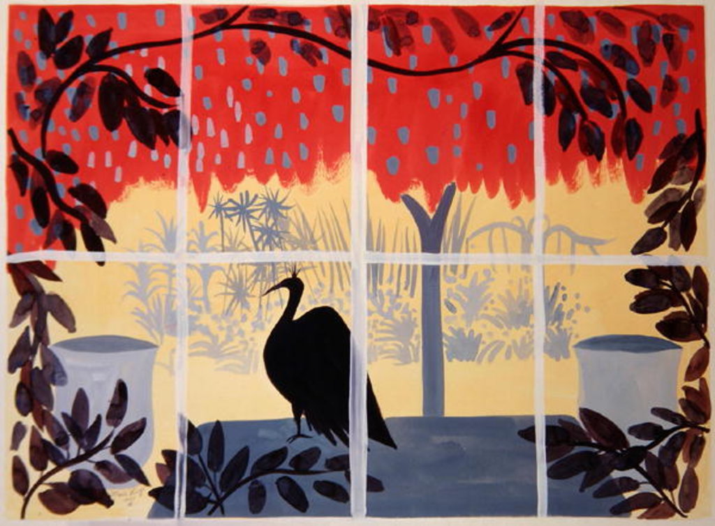 Detail of Paon sur la Table, 1985 by Marie Hugo