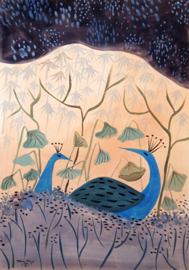 Detail of Paons Or et Argent, 1985 by Marie Hugo