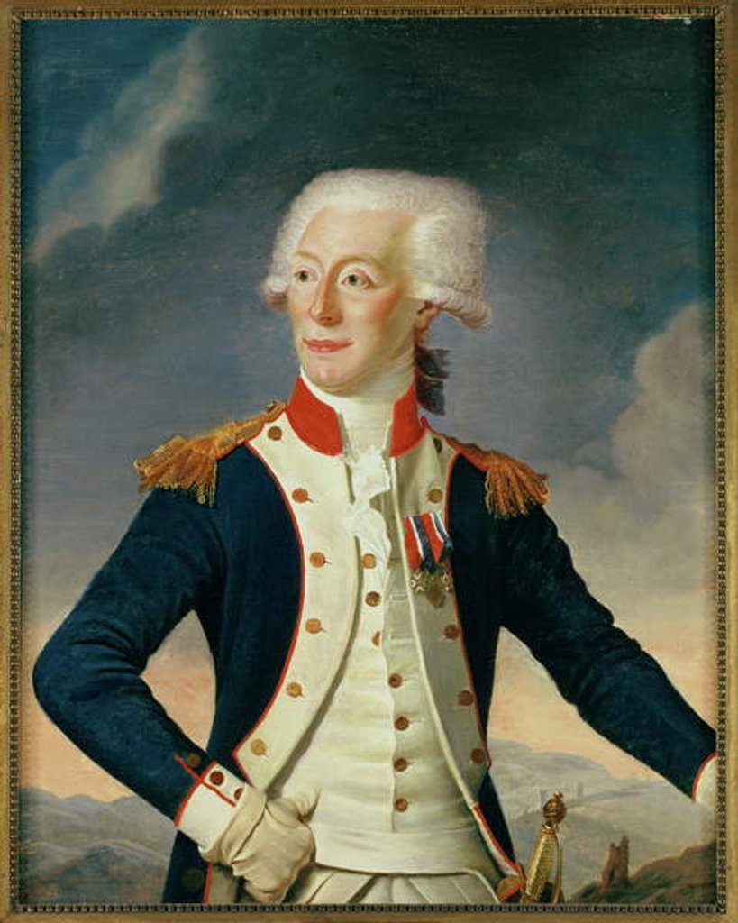 Detail of Marquis Marie-Joseph-Paul-Yves-Roch-Gilbert du Motier de Lafayette, 1790 by Joseph Boze