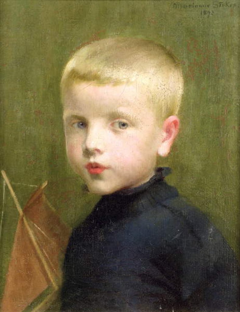 Detail of Portrait of a Boy with a Model Sailing Boat, 1893 by Marianne Stokes