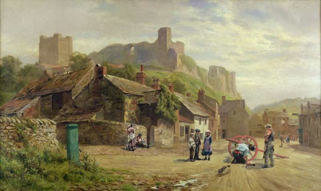 Detail of Children Watching a Wheelwright by Robert Gallon