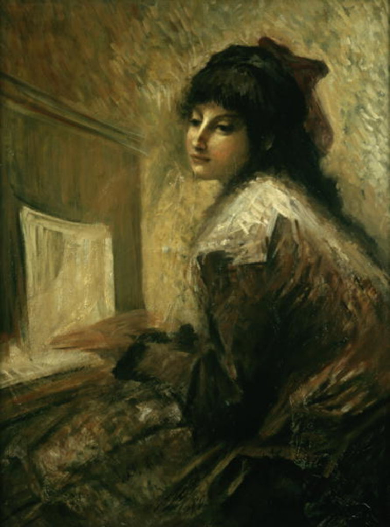Detail of Girl at the Piano by Luigi Conconi