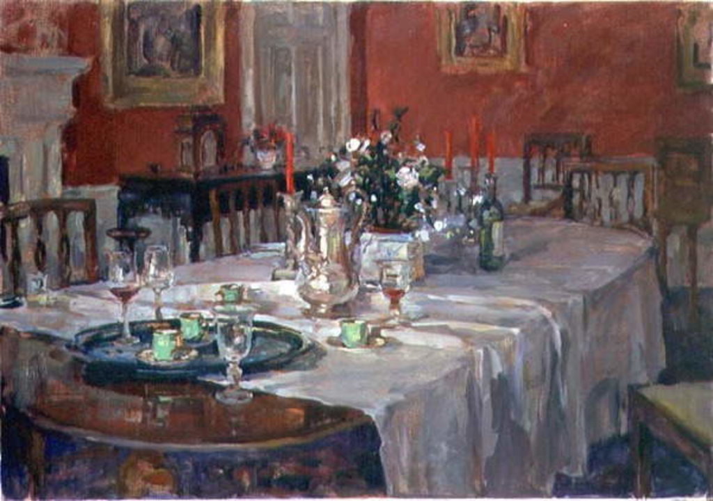 Detail of Dining Table with Silver Jug by Susan Ryder