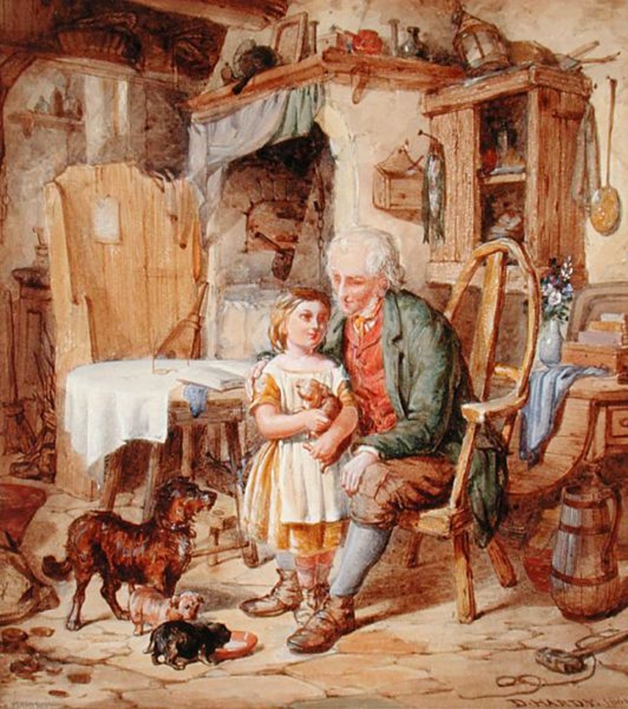 Detail of The New Puppies, 1861 by David Hardy