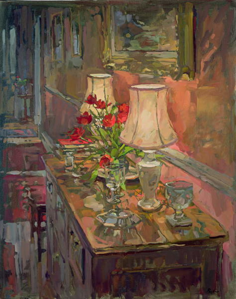 Detail of Lamps and Tulips by Susan Ryder