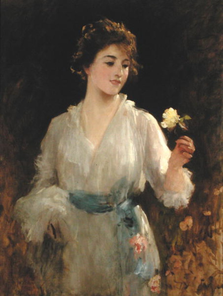 Detail of The Yellow Rose by Samuel Luke Fildes