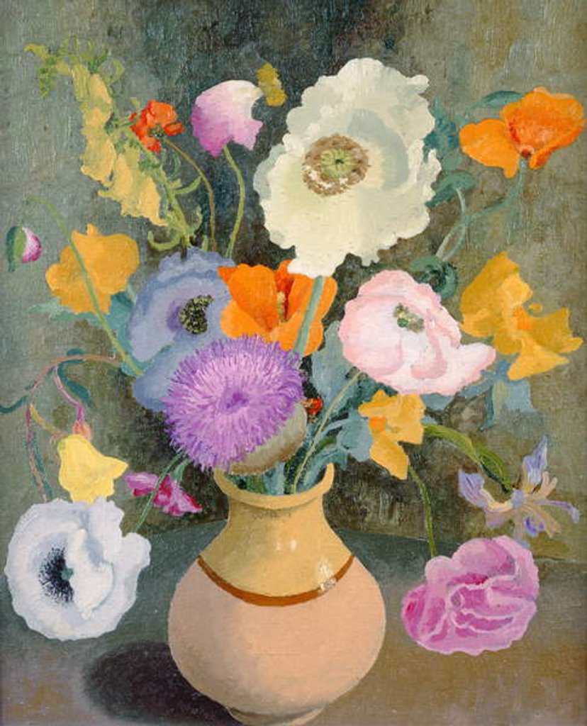 Detail of Poppies and Sweet Peas by Cedric Morris