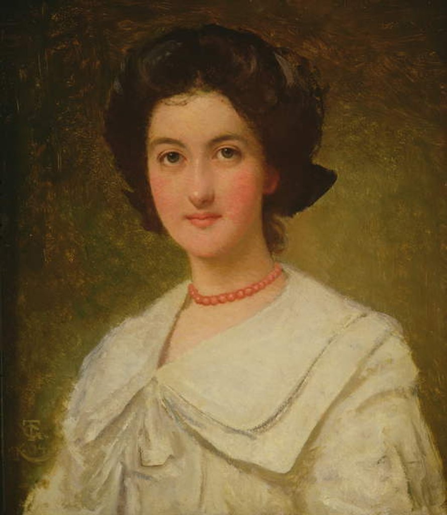 Detail of Portrait of a Lady with a Red Necklace, 1904 by Thomas Cooper Gotch