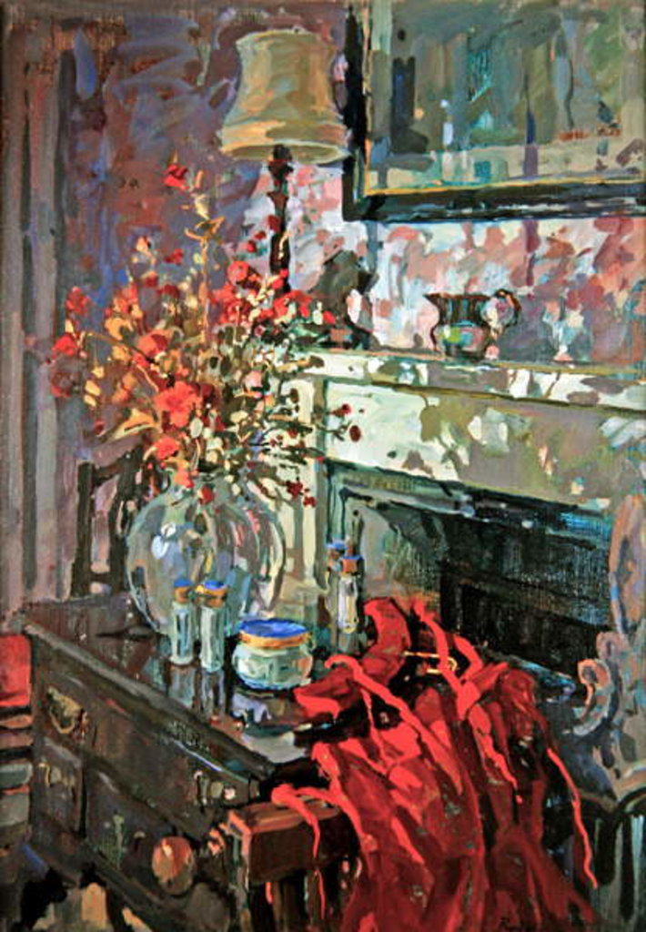 Detail of Interior with Red Dress by Susan Ryder