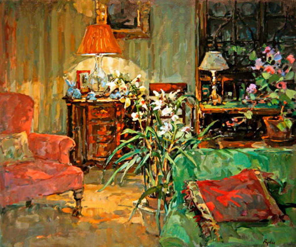 Detail of Orchid by Lamplight by Susan Ryder