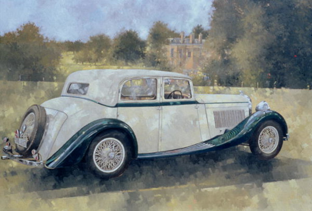 Detail of The Green and White Bentley at Althorp by Peter Miller