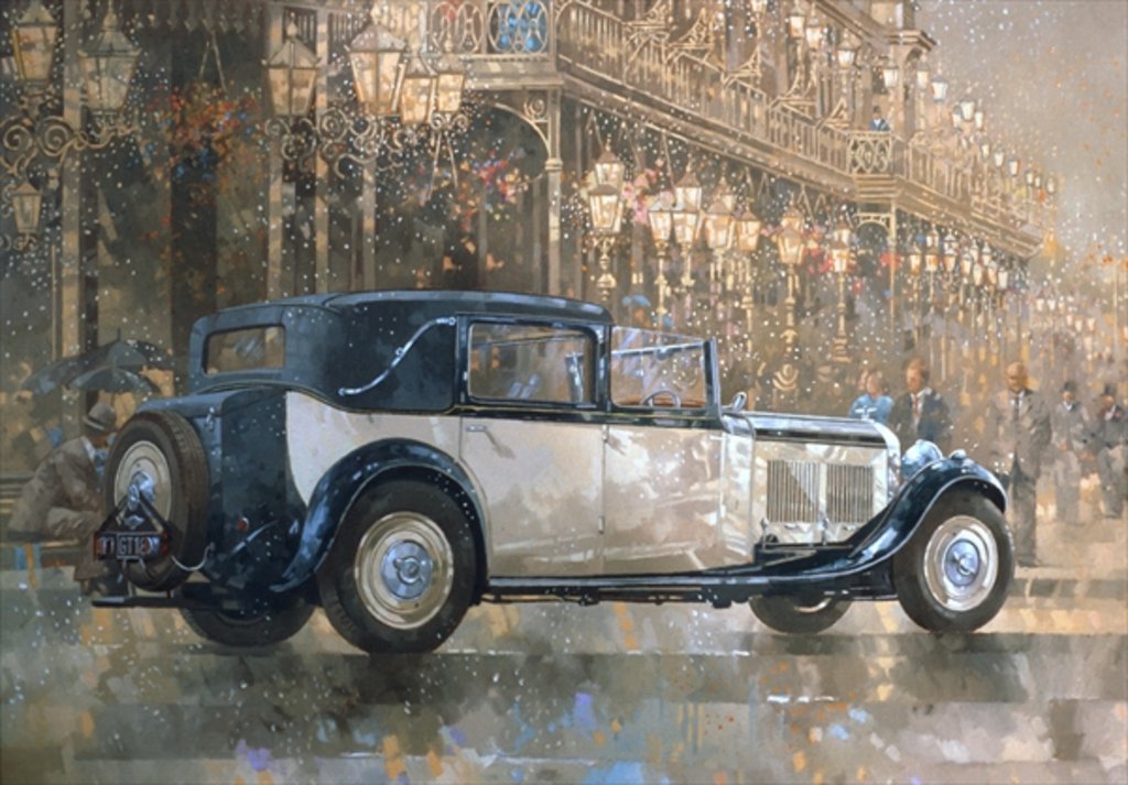Detail of Christmas Lights and 8 litre Bentley by Peter Miller