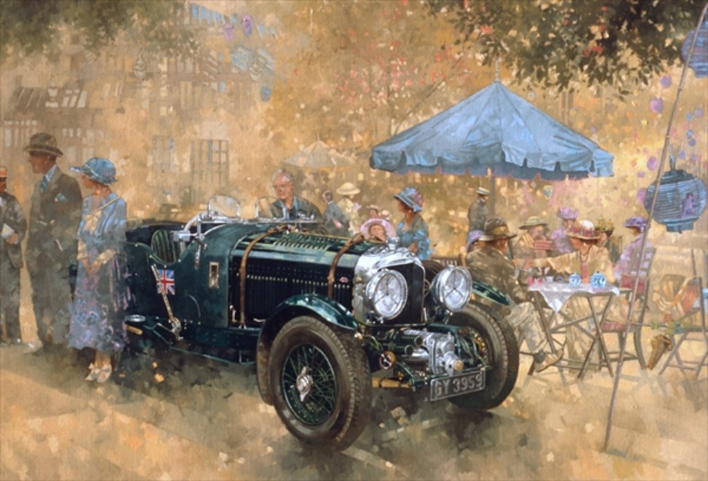 Detail of Garden party with the Bentley by Peter Miller