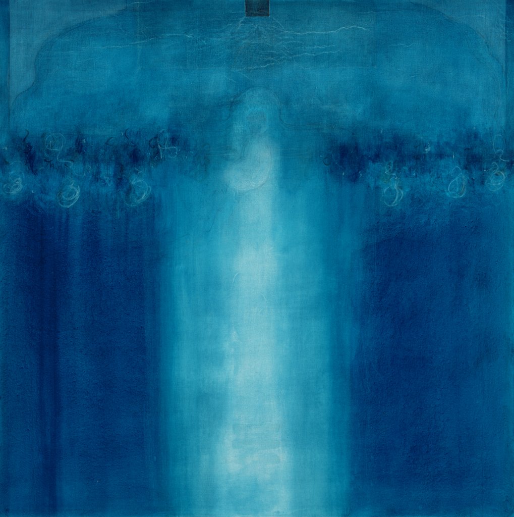 Detail of Untitled blue painting, 1995 by Charlie Millar