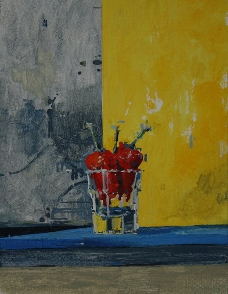 Detail of Chillies in a Glass by Charlie Millar