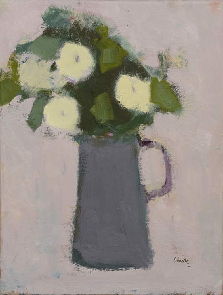 Detail of White flowers, grey jug, 2017 by Michael (BACS) Clark