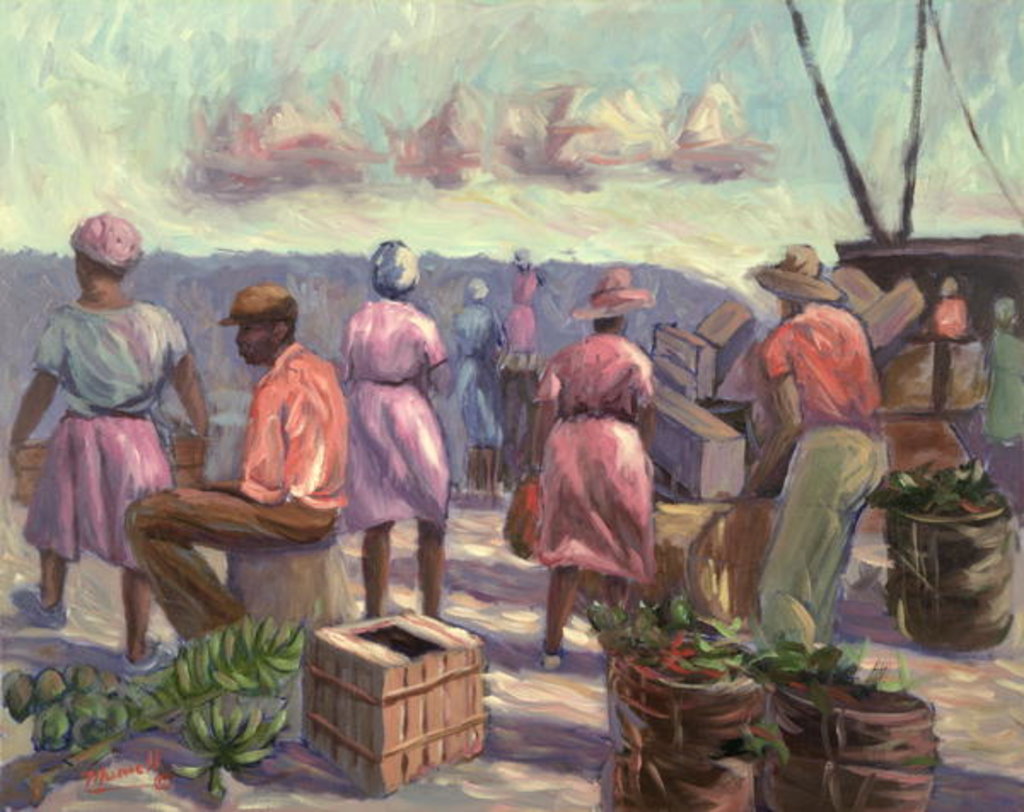 Detail of The Marketplace, 1988 by Carlton Murrell