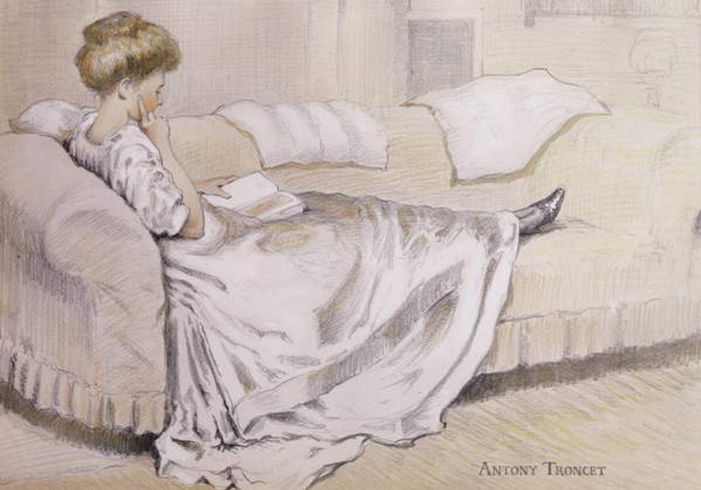 Detail of Girl Reading by Antony Troncet