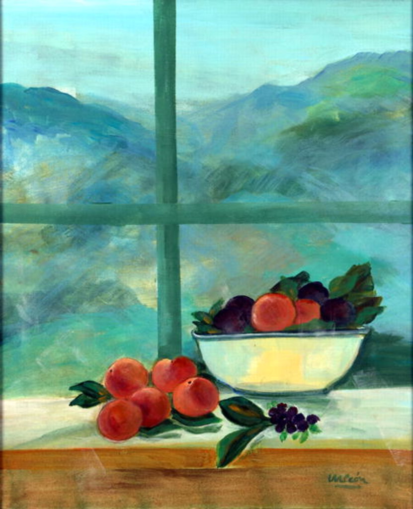 Detail of Interior with Window and Fruits by Marisa Leon