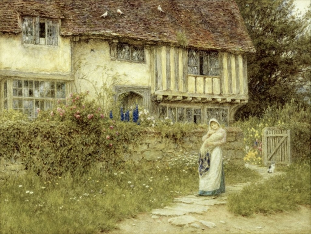 Detail of Beside the Old Church Gate Farm, Smarden, Kent by Helen Allingham