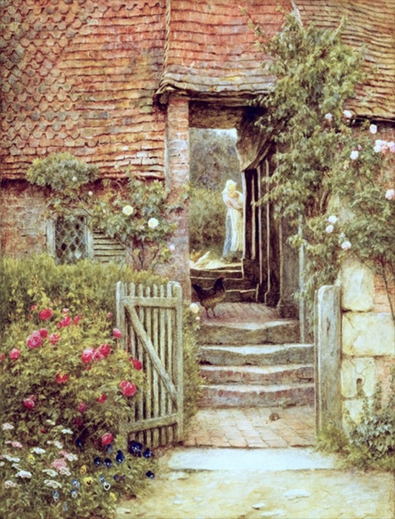Detail of Under the Old Malthouse, Hambledon, Surrey by Helen Allingham