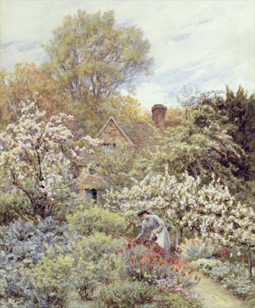 Detail of A Garden in Spring by Helen Allingham