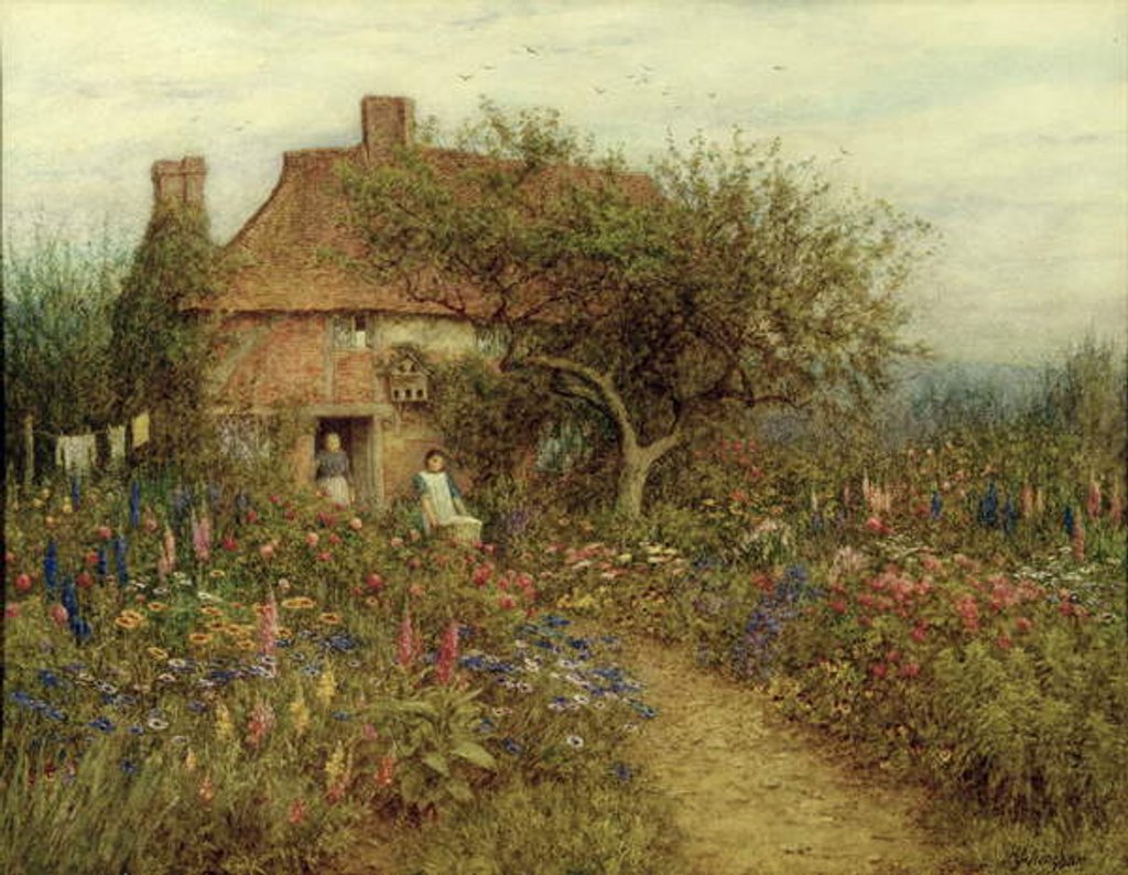 Detail of A Cottage near Brook, Witley, Surrey by Helen Allingham