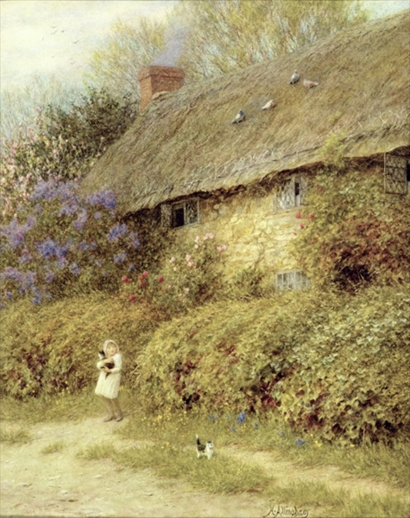 Detail of Old Cottage at Freshwater, Isle of Wight by Helen Allingham