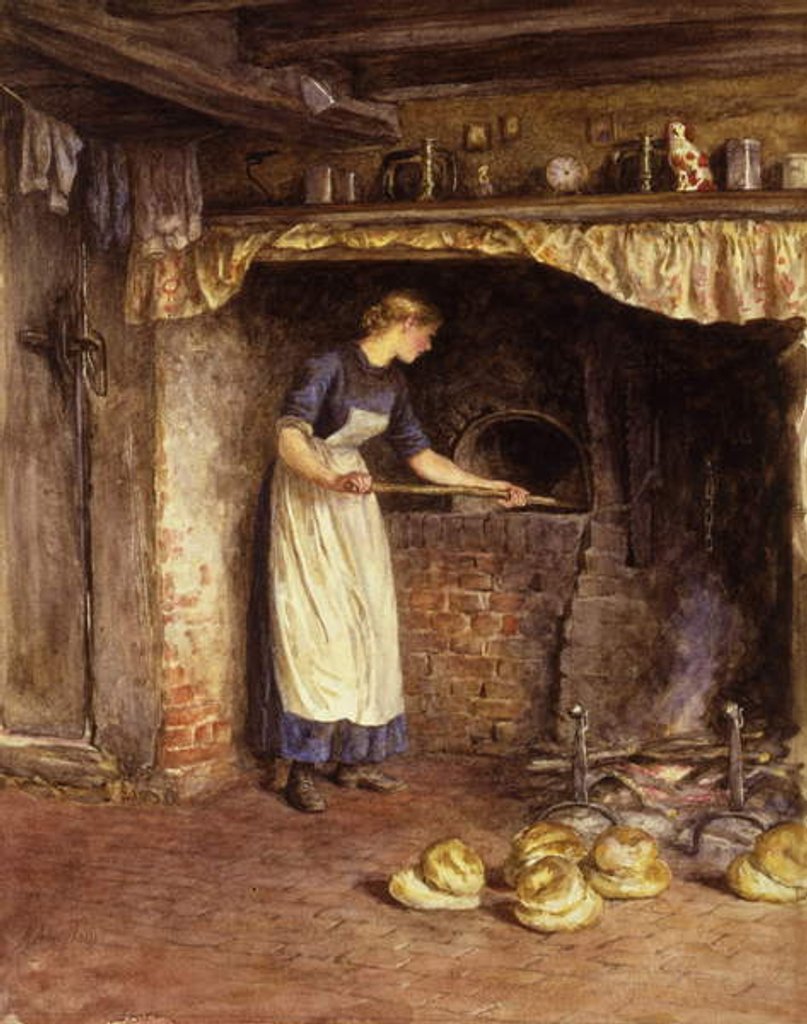 Detail of Baking Bread, c.1882 by Helen Allingham