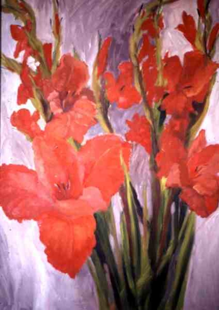 Detail of Red Gladioli by Margaret Norris