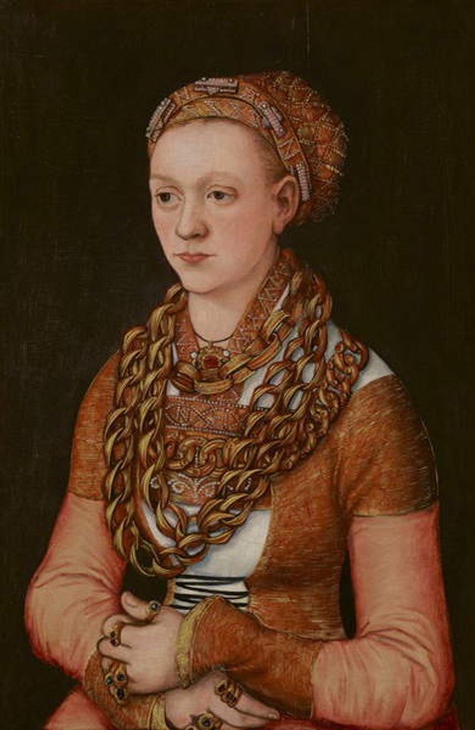 Detail of Portrait of Anna Buchner, née Lindacker, c.1520 by Lucas the Elder Cranach