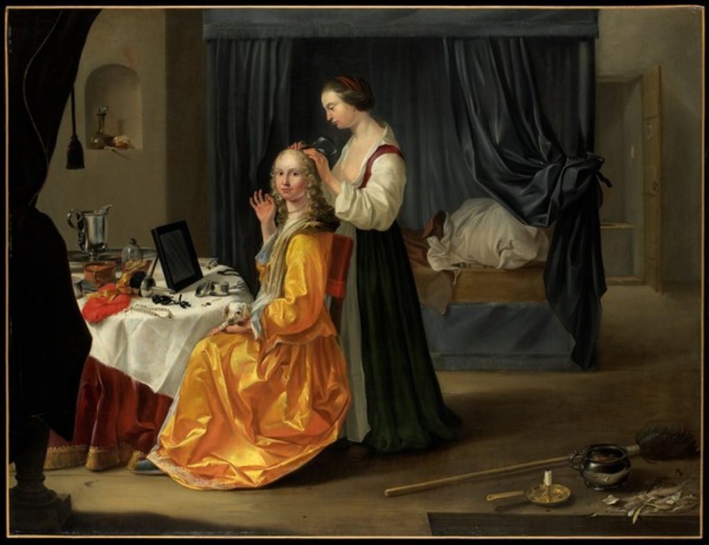 Detail of Lady at her Toilet, c.1650-60 by Netherlandish School